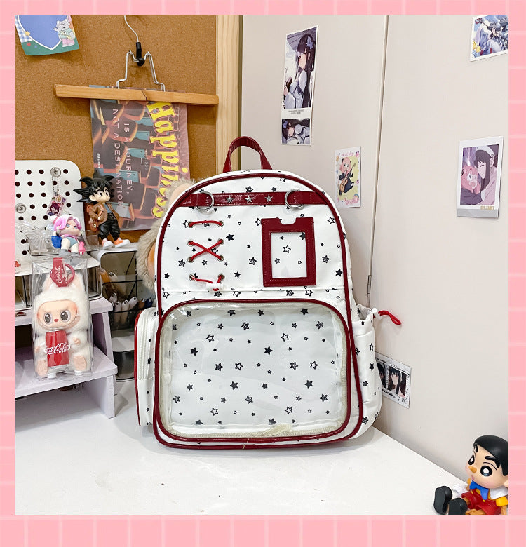 Two-dimensional Transparent Cartoon Junior High Printed Backpacks