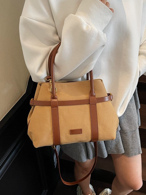 Classic Women's Retro Contrast Color Canvas Women's Messenger Bag