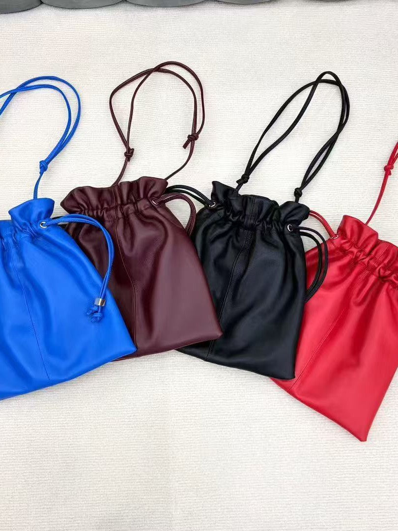 Design Sheepskin Lucky Drawstring Simple Fashion Elegant Women's Handbag