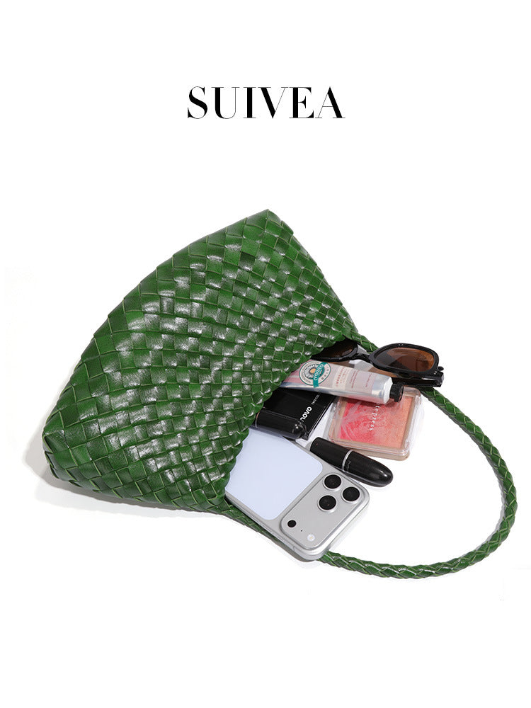 Women's Portable Vegetable Basket Mother Vintage Weave Fashion Women's Handbag