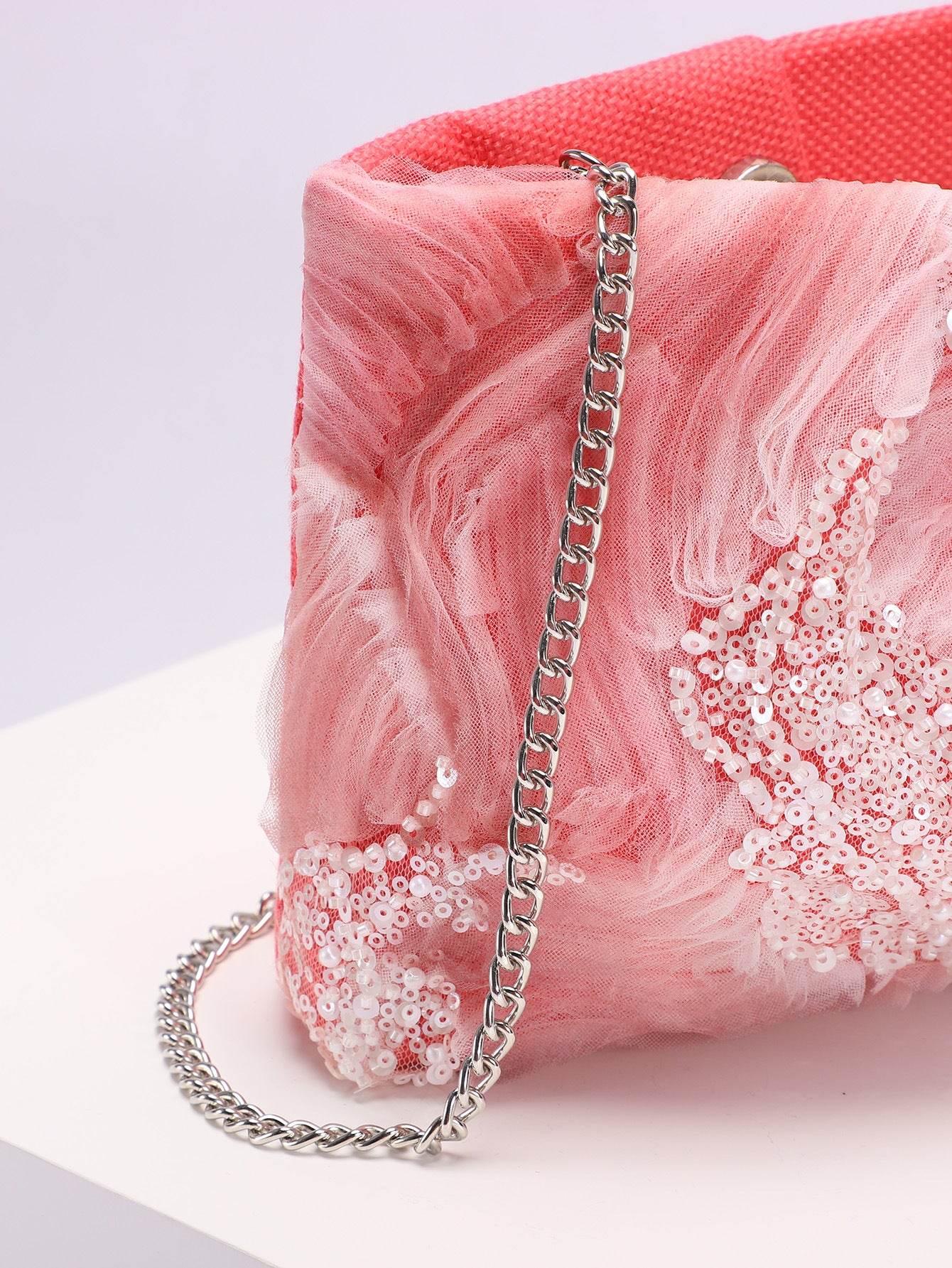Women's Tube Sequined Pearl Inlaid Holiday Gorgeous Handbags