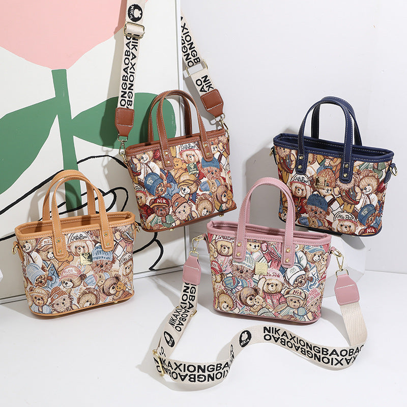 Women's Printed Canvas Large Capacity Totes Commute Bags