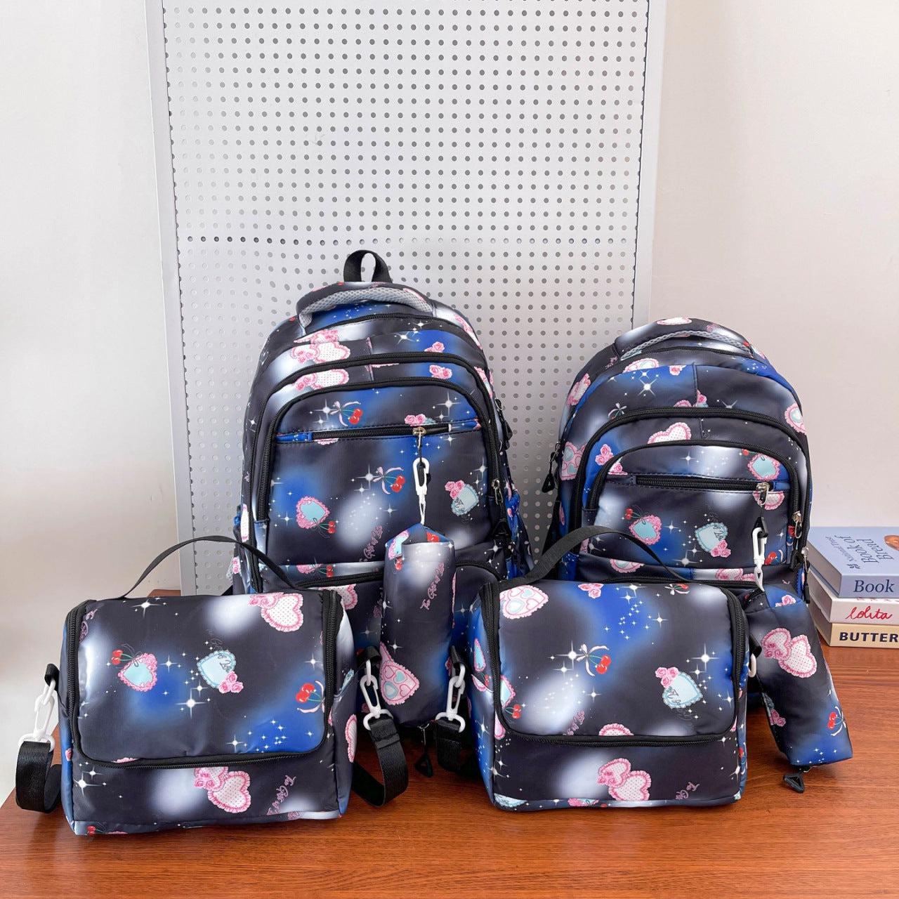 Printed For Junior High Three-piece Set Sky Backpacks