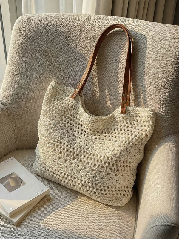 Seaside Holiday Knitted Hand-woven Large Capacity Beach Tote Bags