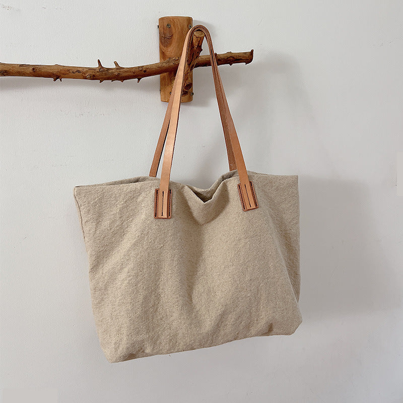 Women's Canvas Minimalism Lightweight Commuter Portable Large Women's Shoulder Bag
