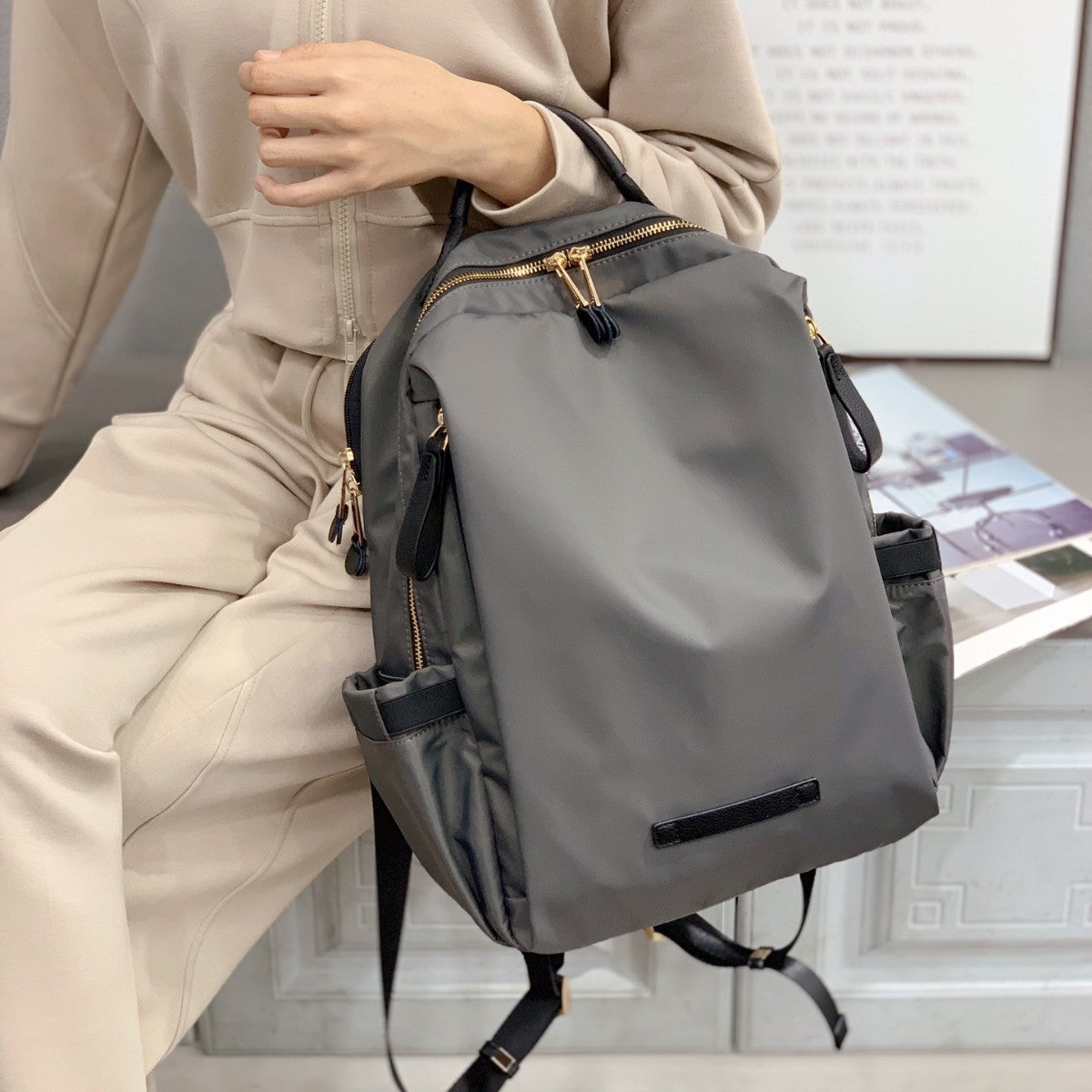 Women's Large Capacity Simple Computer Oxford Cloth With Business Backpack