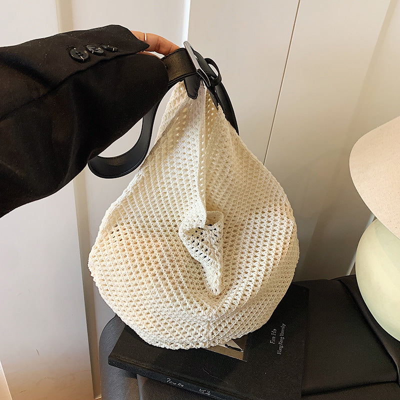 Style Hollow Out Stitching Woven Summer Leisure Vacation Women's Shoulder Bag