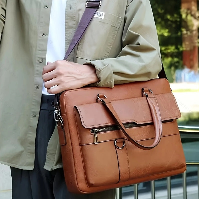 Men's Business Horizontal Computer Large Capacity Men's Shoulder Bag
