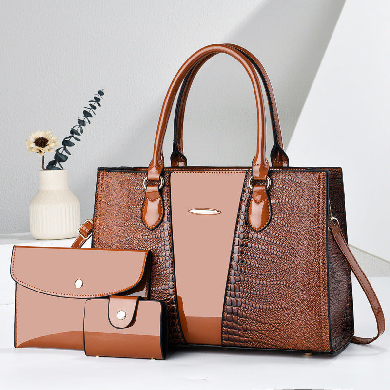 Charming Unique Three-piece Alligator Print Fashion Shoulder Bags