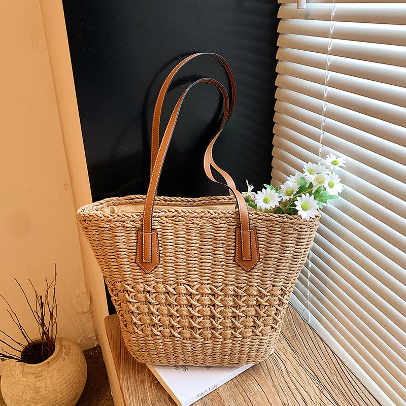 Women's Fashion Commuter Large Capacity Straw Woven Popular Women's Shoulder Bag