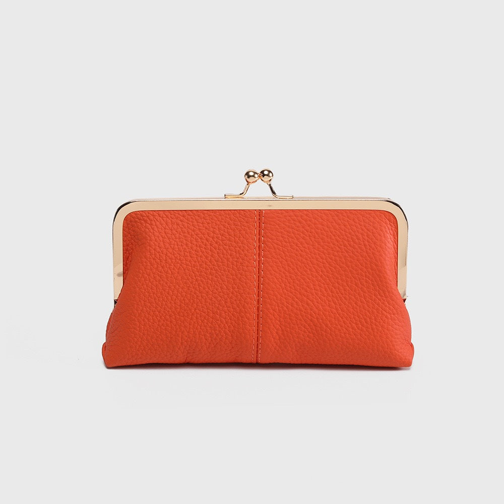 Women's Simple Fashion Retro Folding Clip Long Large Ladies Wallet