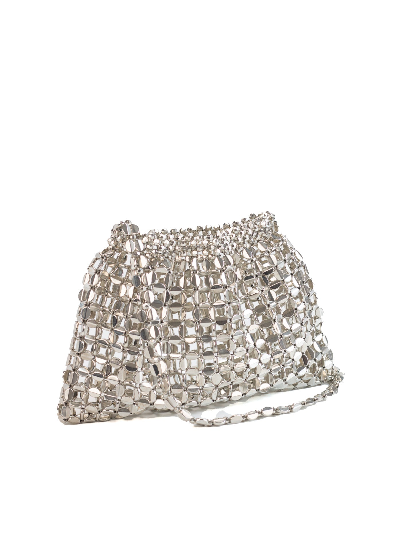 Retro Metal Sier Design Hand-woven Beads Bags