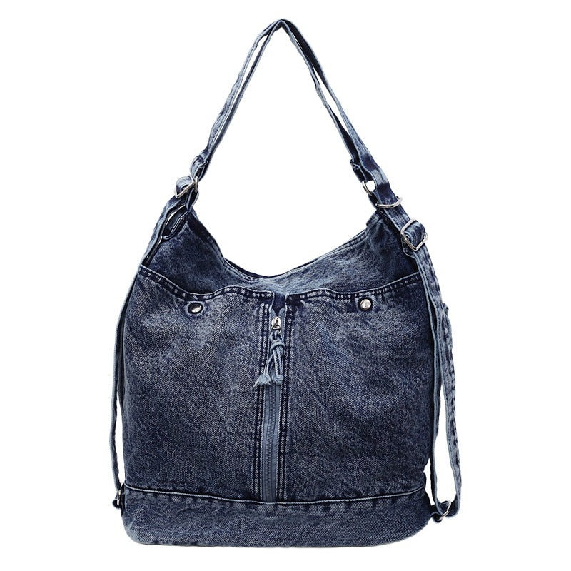 Women's Denim For Korean Style Idle American Retro Leisure Backpack