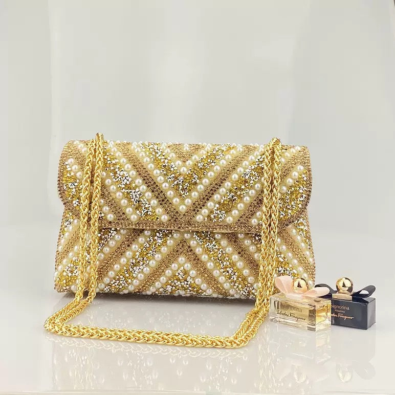 Fashion Rhinestone High Quality Three-color Wedding Small Square Bags