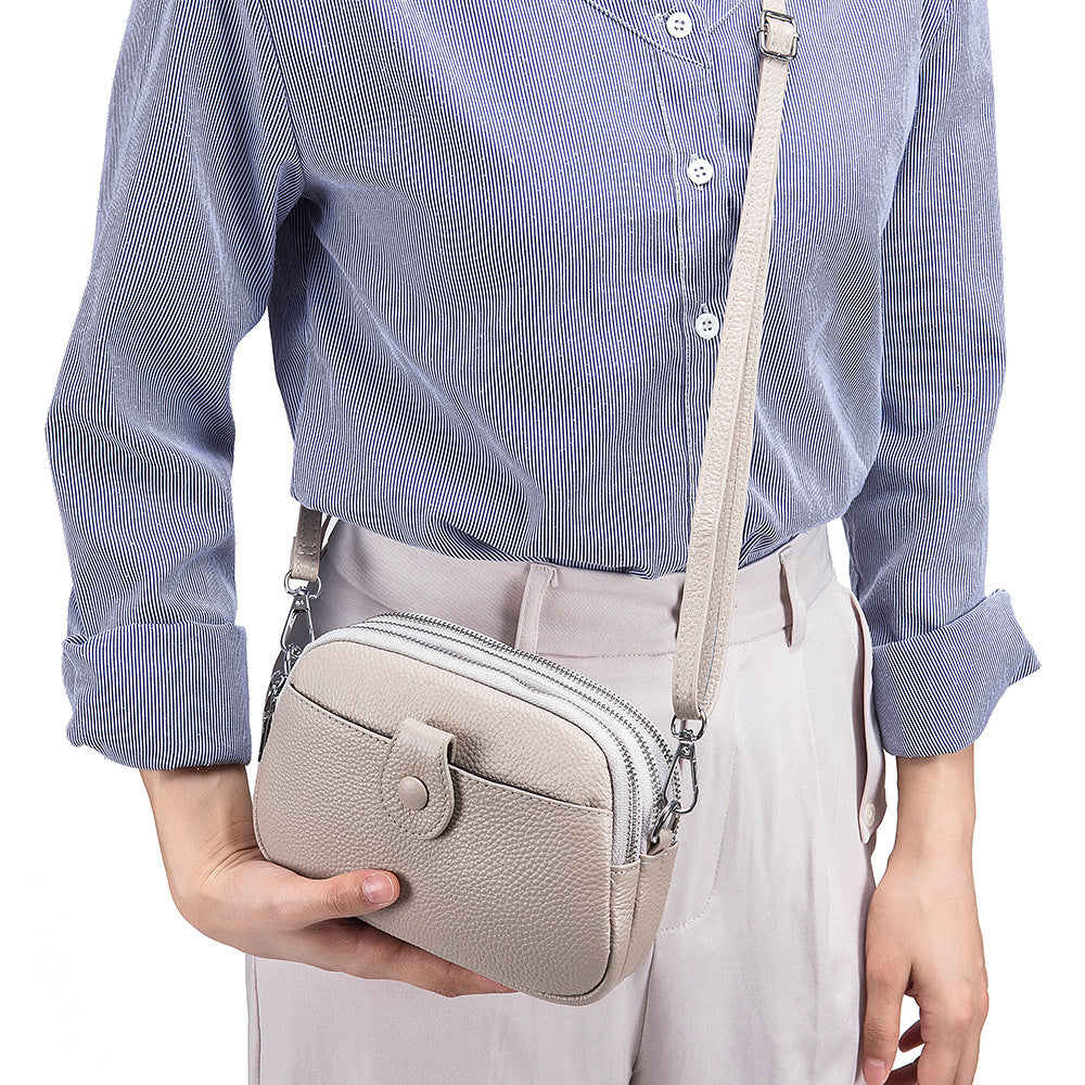 Women's Genuine Leather Large Capacity Mom Mobile Women's Messenger Bag