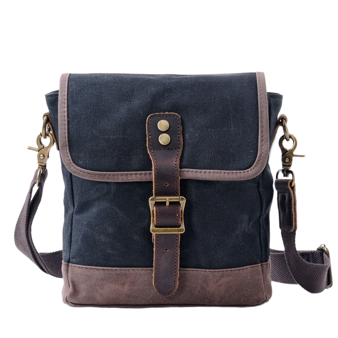 Men's Style Oil Wax Canvas Stitching Leisure Men's Briefcase