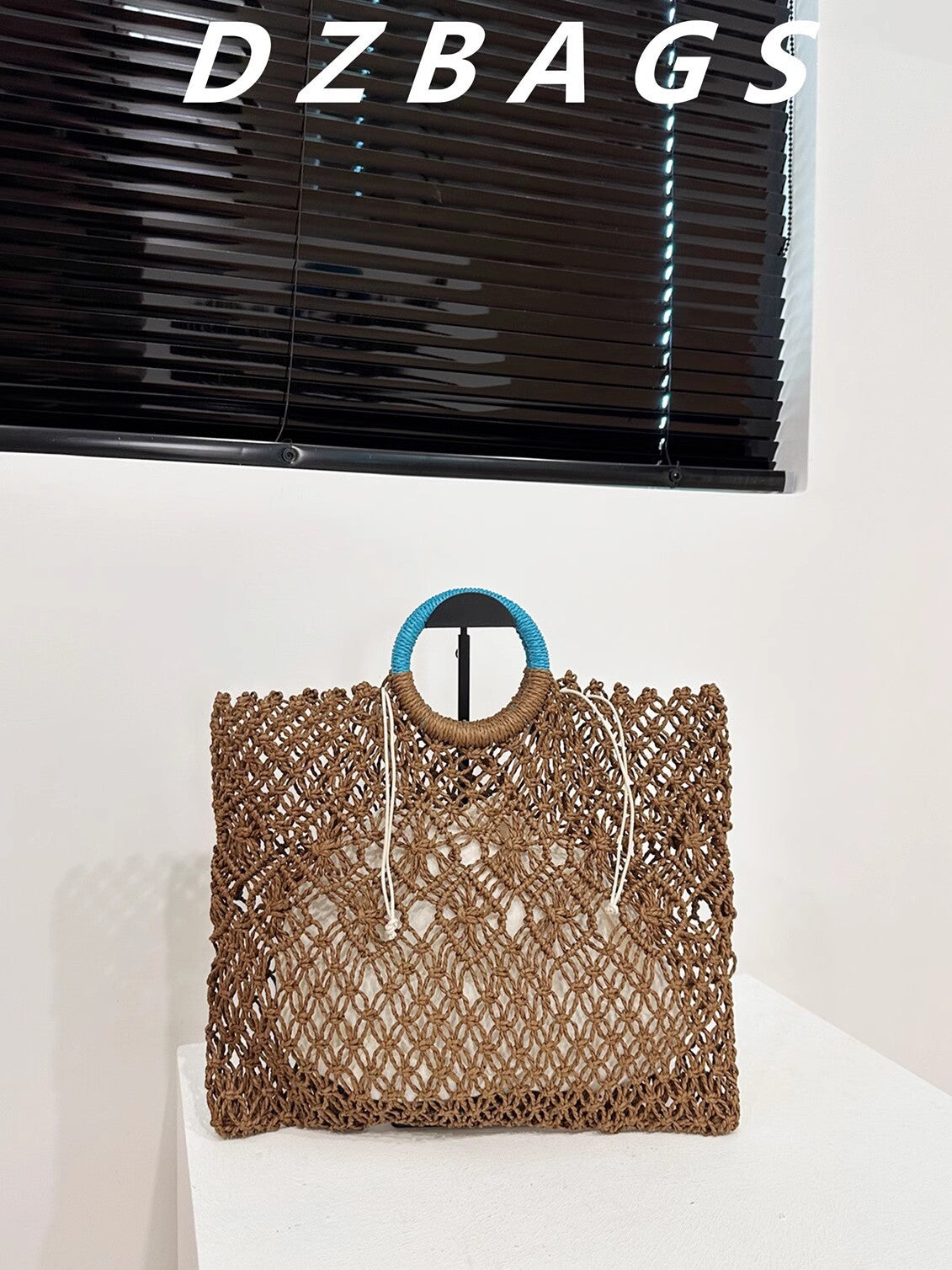 Straw Hollow Woven Summer Beach Dark Handbags