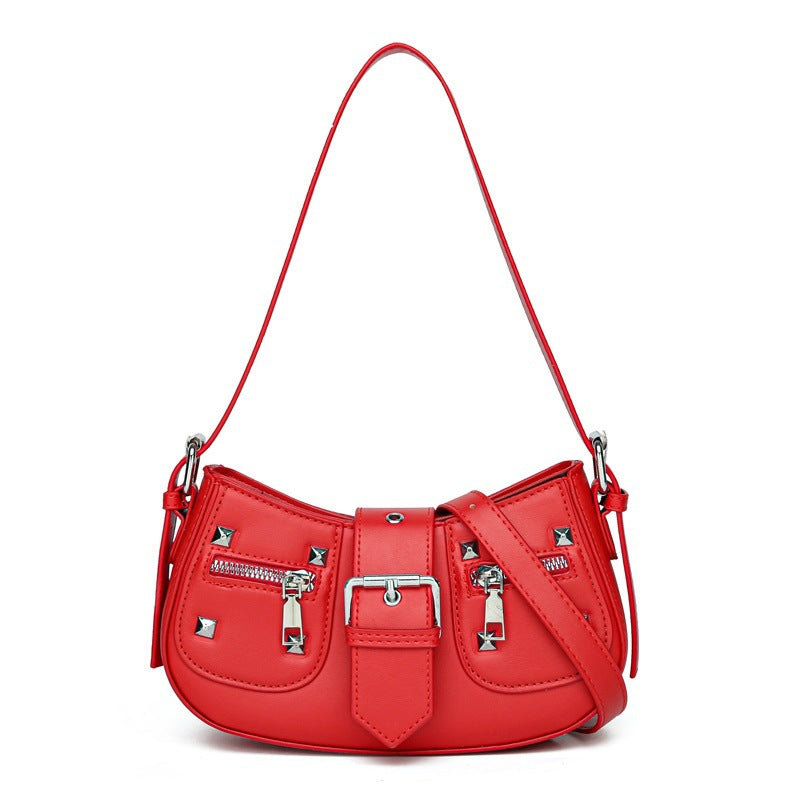 Slouchy Women's Fashion Motorcycle Retro Trendy Women's Shoulder Bag