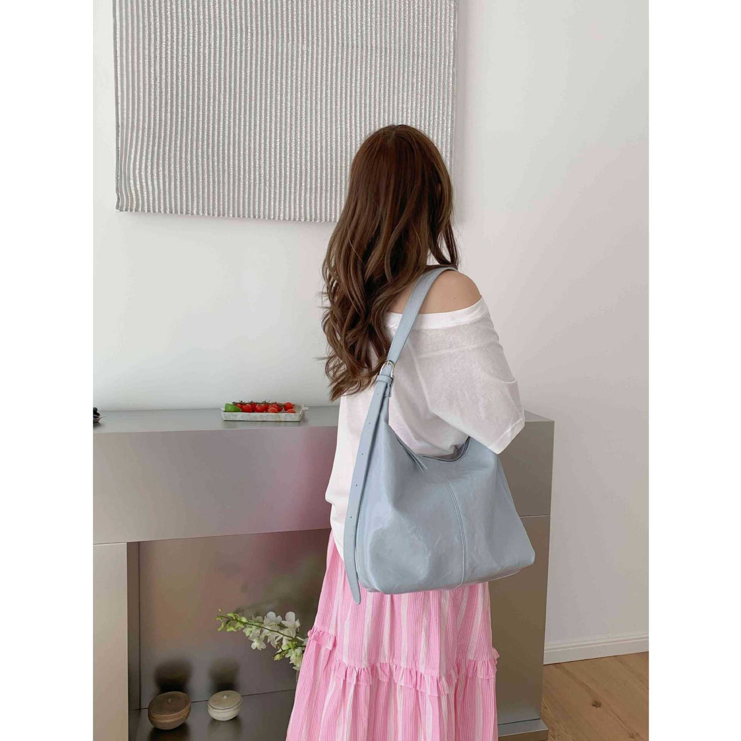 Women's Design Hand Grip Texture Large Capacity Totes Lazy Women's Handbag