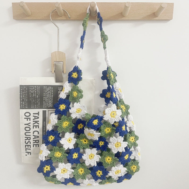 Thread Woven Summer Wool Flower Camisole Beach Women's Shoulder Bag