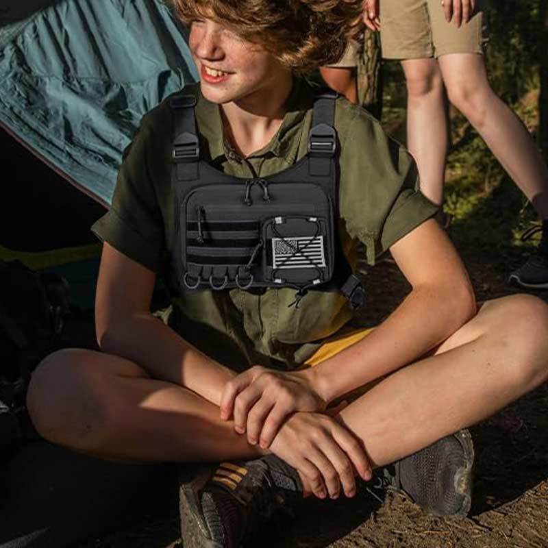 Vest Riding Adjustable Permeable Pneumothorax Jacket Mountain Climbing, Hiking Bag