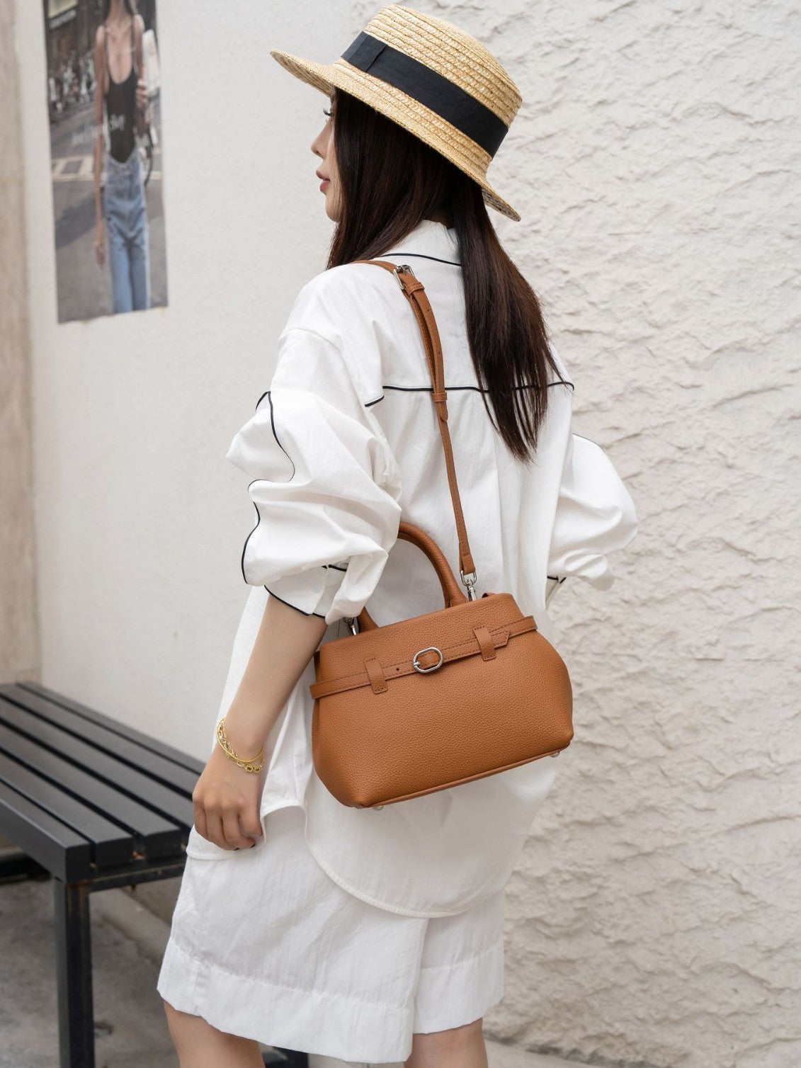 Women's First Layer Leather Large Capacity Nice Zipper Women's Shoulder Bag