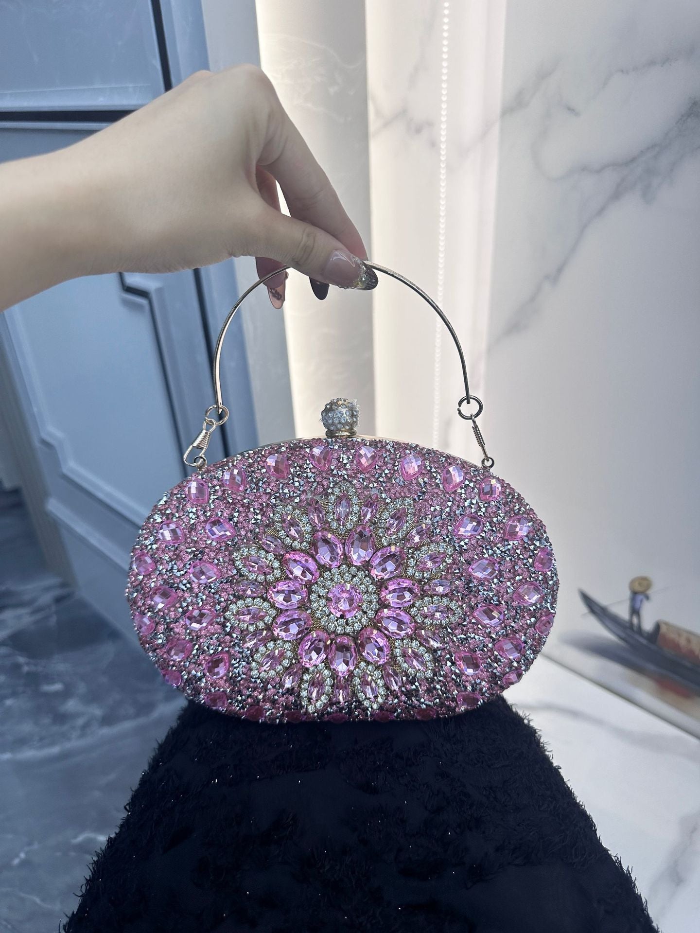 Beautiful Sunflower Banquet Clutch Dress Diamond Dinner Bag