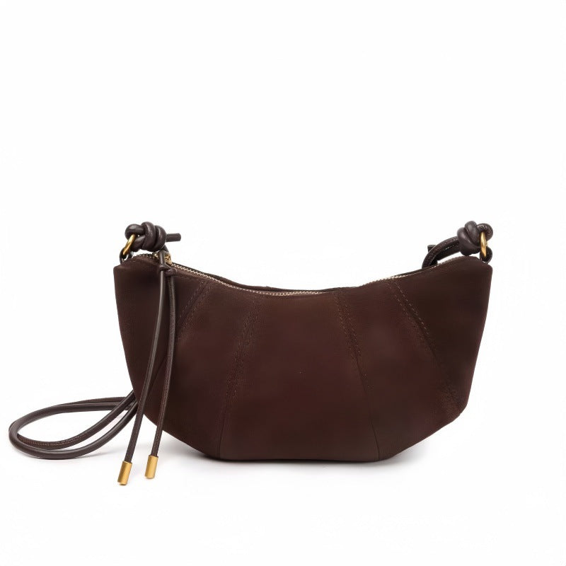 Women's Croissant Retro Frosted Leather Dumpling Fashion Underarm Women's Handbag