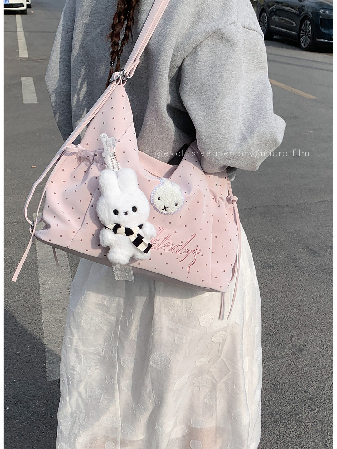 Women's Korean Style Large Capacity Underarm Polka Bags