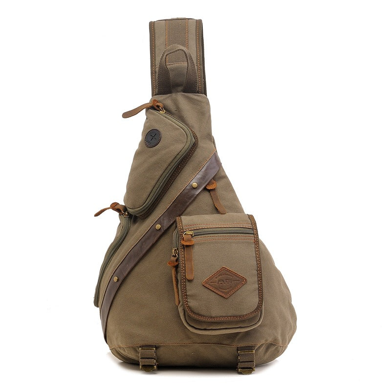 Men's Multifunctional Canvas Large Capacity Trendy Men's Chest Bag