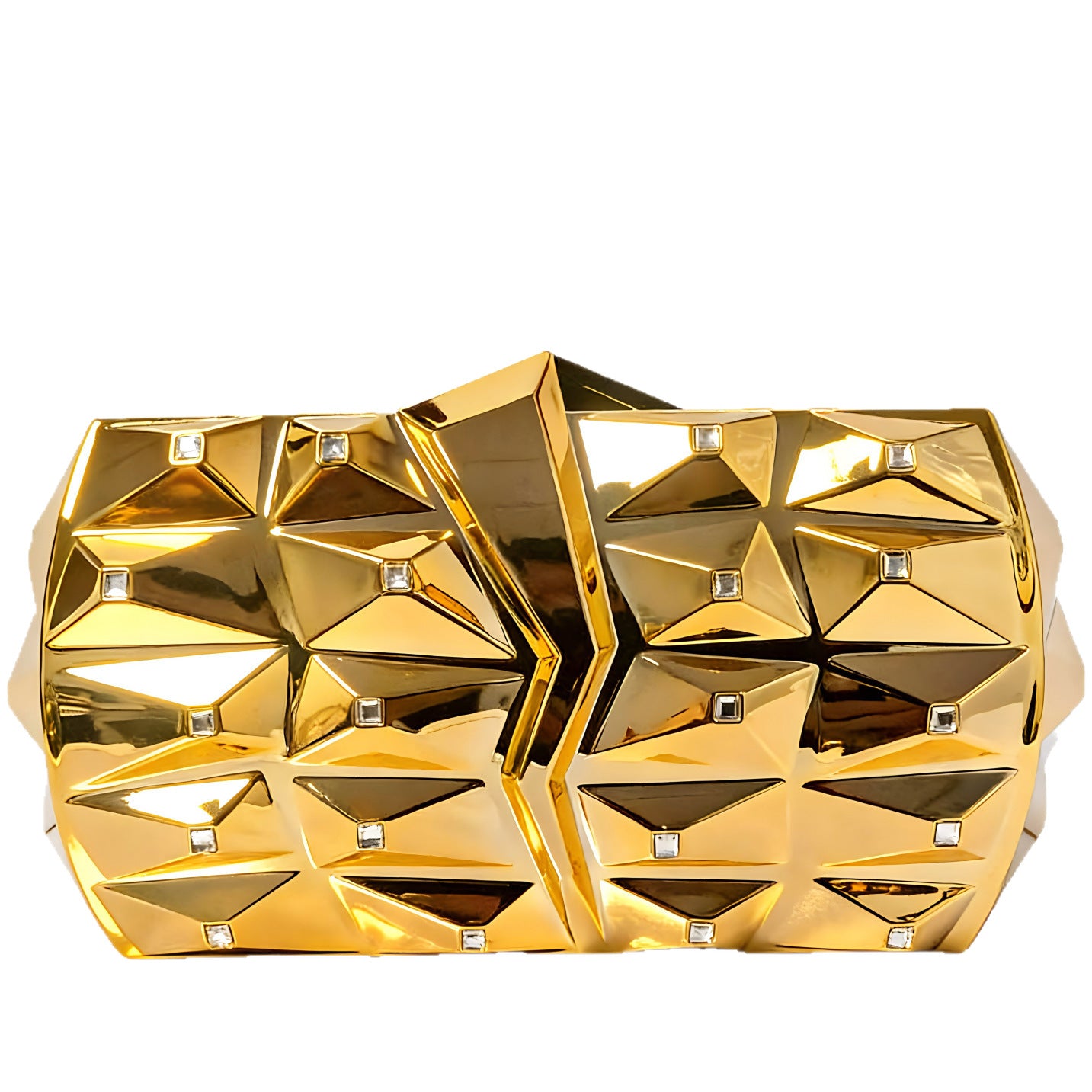 Geometric Rhombus Metal Texture Chain Fashion Shoulder Bags