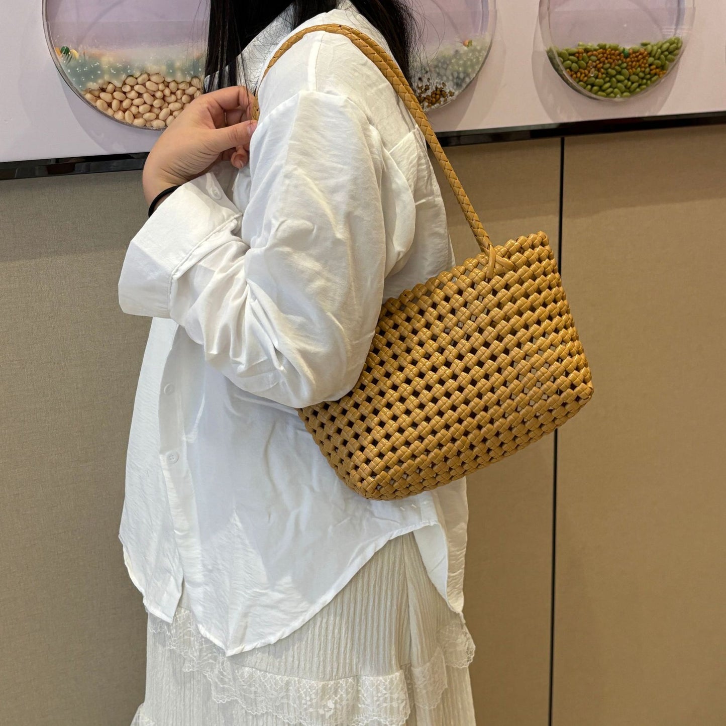 Super Popular Finished Woven Korean Style High-grade Vegetable Women's Handbag