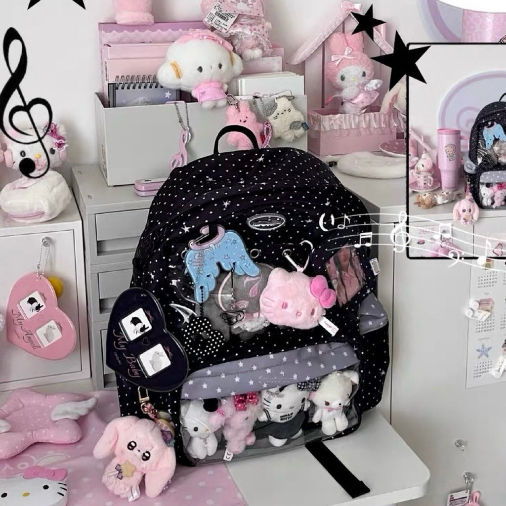 Polka Dot Junior High Large Capacity Two-dimensional Backpacks