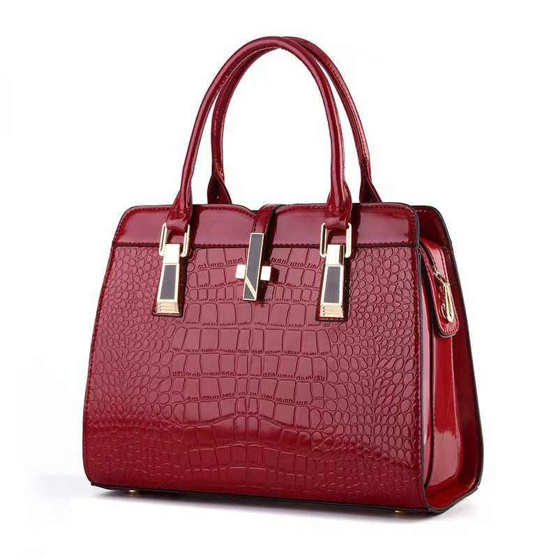 Women's Pattern Bright Leather Large Capacity For Handbags