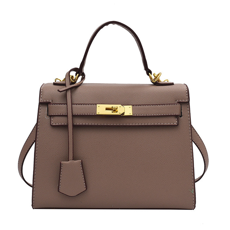 Women's Large Capacity Lychee Pattern Kelly Fashion Handbags