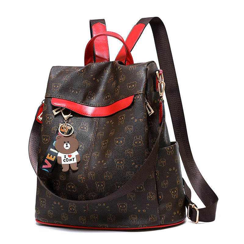 Women's Korean Style Fashionable Soft Leather Personalized Backpacks