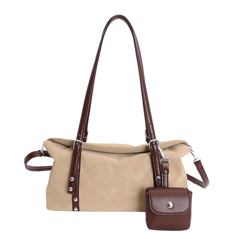 Women's Korean Style Vintage Winter Large Capacity Underarm Bag