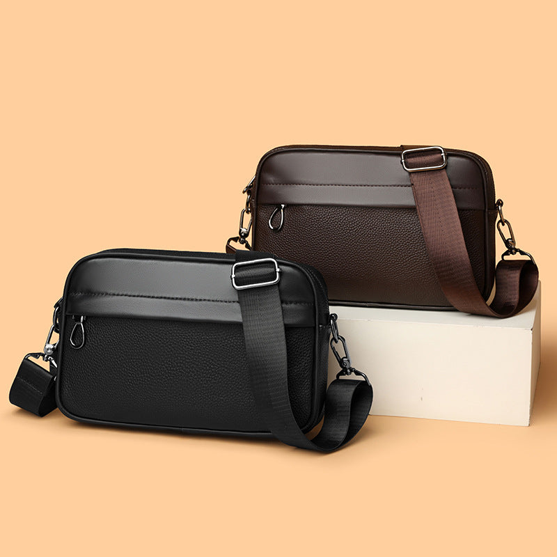 Creative Attractive Men's Simple Trendy Cowhide Men's Shoulder Bag