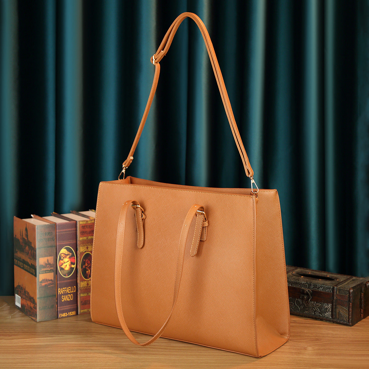 Women's Cross Pattern Large Temperament Wild Laptop Bag