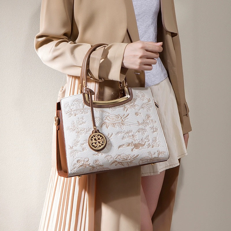 Women's High-grade Fashion Embroidered Large Capacity Mom Shoulder Bags