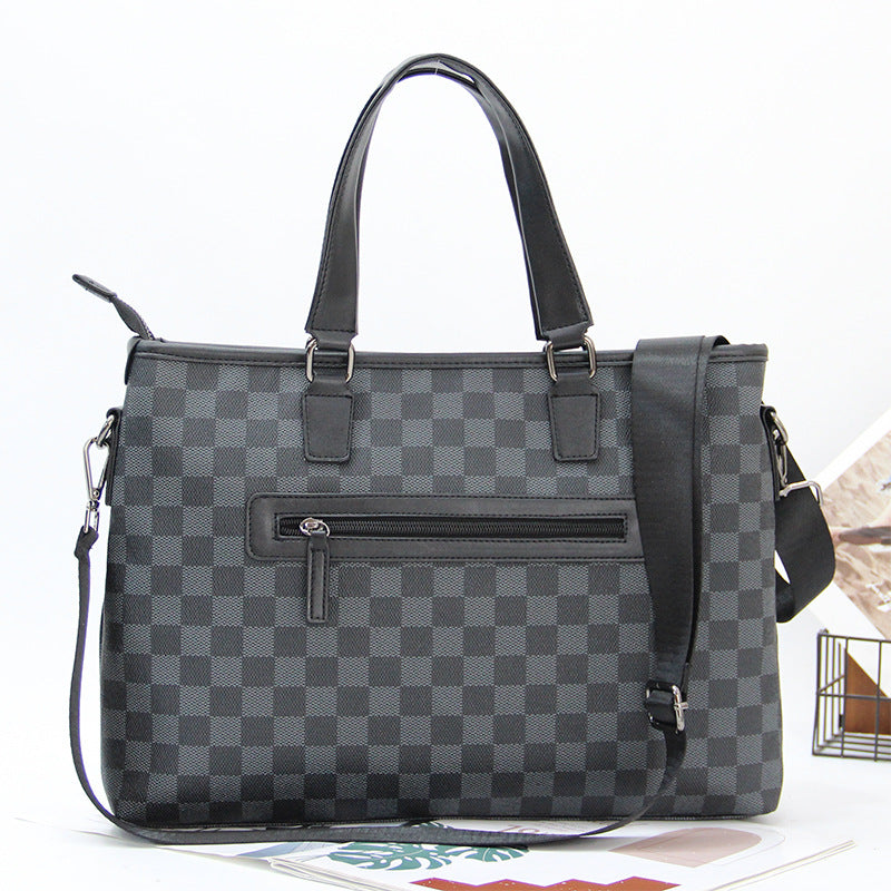 Men's Simple Trendy Computer Plaid Korean Style Bags