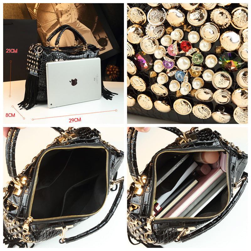 Women's Dinner Gorgeous Diamond Decorations Light Luxury Temperament Large Women's Handbag