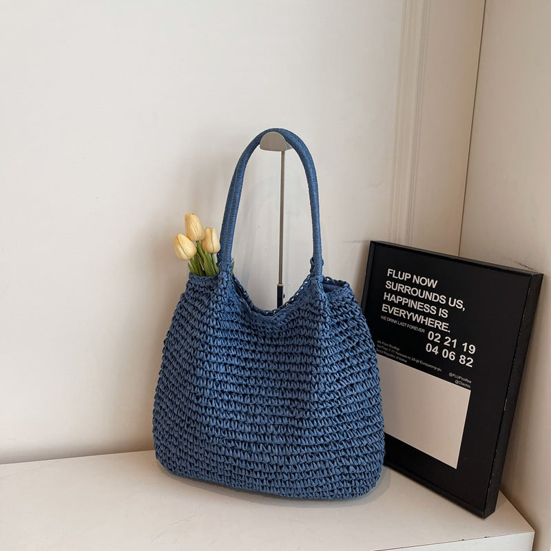 Women's Style Large Capacity Totes Straw Seaside Vacation Bags