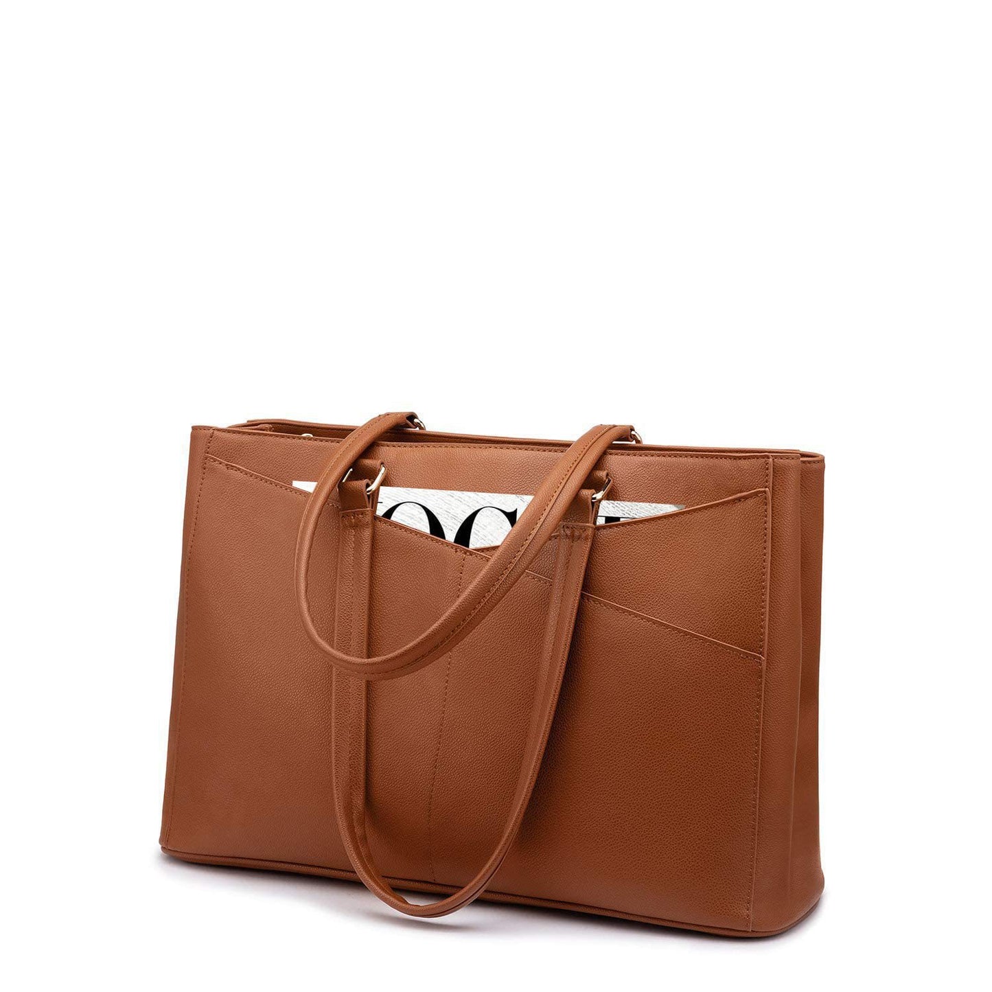 Capacity Compartment Computer Single Solid Color Women's Handbag