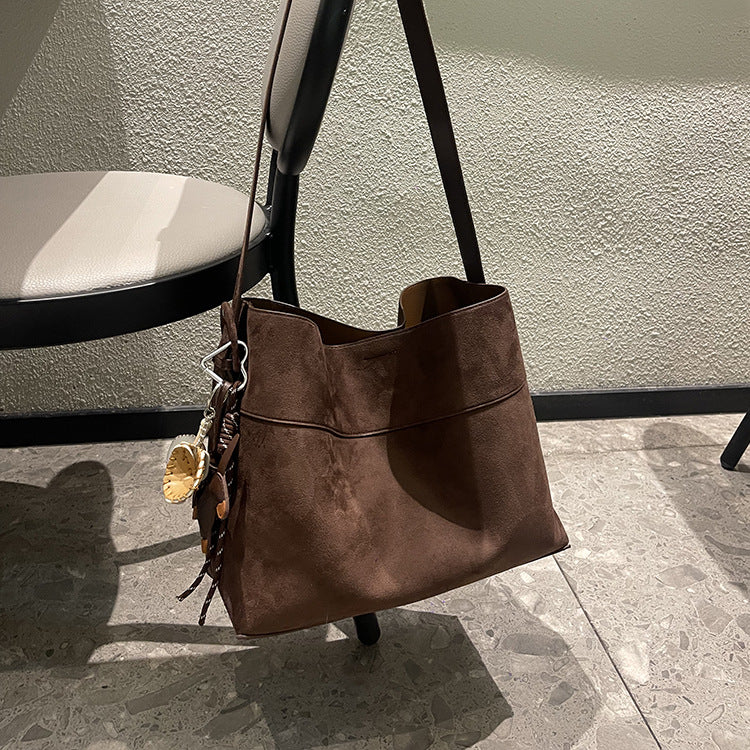 Women's Fashion Large Capacity Suede Matte Leather Tote Bag