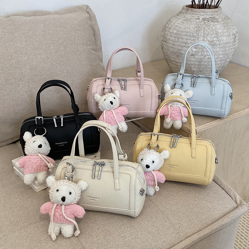 Fashion Litchi Pattern Bowling Design Hand Holding Women's Shoulder Bag