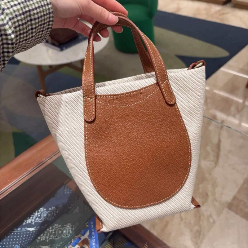 Women's French Dragon Canvas Commuter Minority Dumpling Bucket Bags