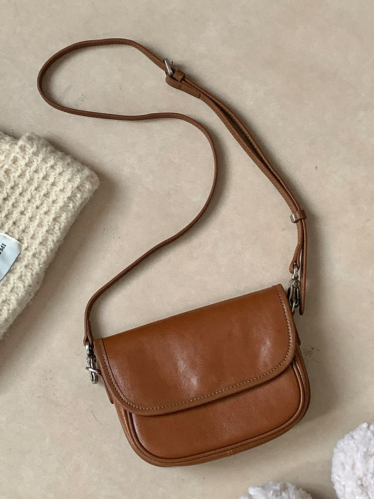 First Layer Vegetable Tanning Leather Saddle Style Retro Female Bags