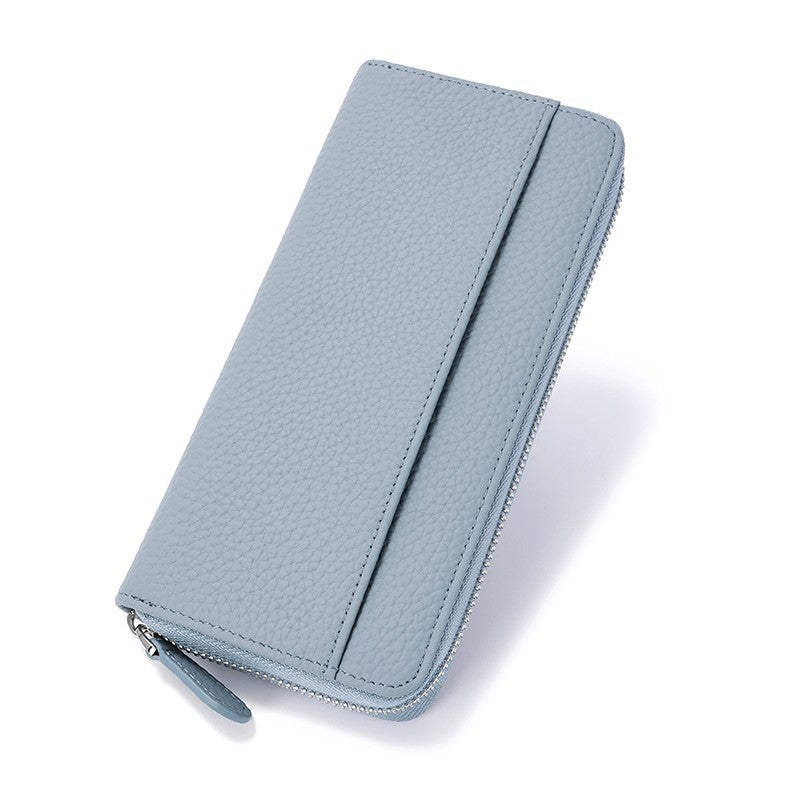 Women's Long Leather Organ Clutch Large Capacity Ladies Wallet