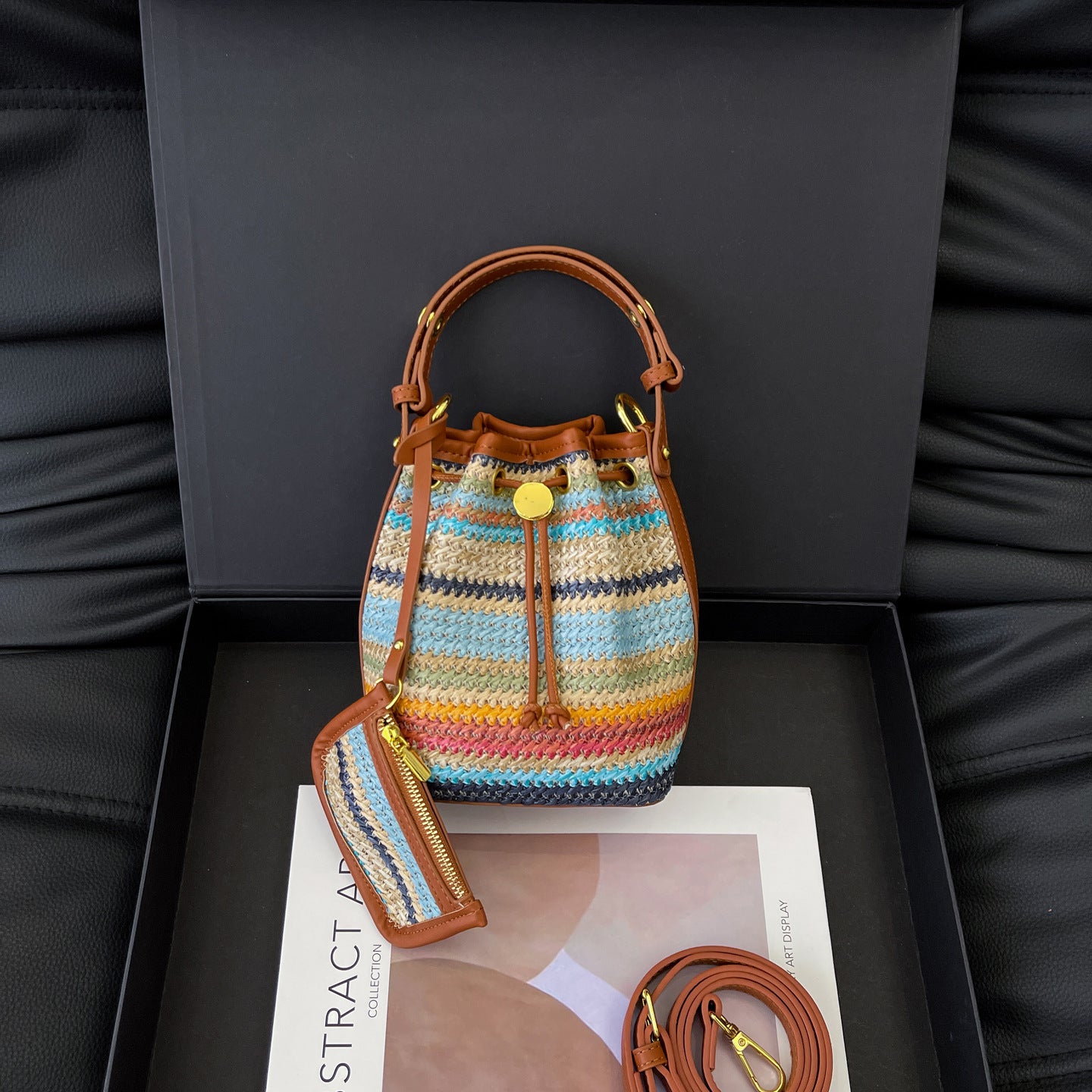 Women's Fashion Best-selling Rainbow Bar Woven Versatile Women's Messenger Bag